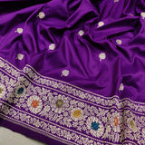 Purple Colour Katan Silk Handwoven Banarasi Saree