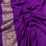 Purple Colour Katan Silk Handwoven Banarasi Saree