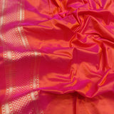 Dual Shade Pure Katan Silk Handwoven Banarasi Saree