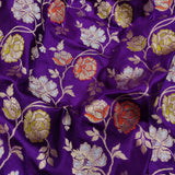 Purple Colour Pure Katan Silk Handwoven Banarasi Saree