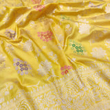 Yellow Color Pure Katan Silk Handwoven Banarasi Saree