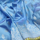 Sky Blue Color Pure Katan Silk Handwoven Banarasi Saree