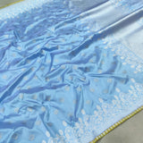 Sky Blue Color Pure Katan Silk Handwoven Banarasi Saree