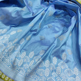 Sky Blue Color Pure Katan Silk Handwoven Banarasi Saree