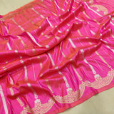 Pink Color Pure Katan Silk Handwoven Banarasi Saree