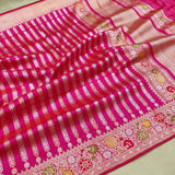 Pink Color Pure Katan Silk Handwoven Banarasi Saree