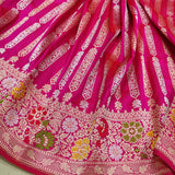 Pink Color Pure Katan Silk Handwoven Banarasi Saree