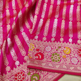 Pink Color Pure Katan Silk Handwoven Banarasi Saree