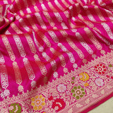 Pink Color Pure Katan Silk Handwoven Banarasi Saree