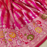 Pink Color Pure Katan Silk Handwoven Banarasi Saree