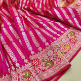 Pink Color Pure Katan Silk Handwoven Banarasi Saree