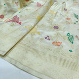 Off White Katan Silk Handwoven Banarasi Saree