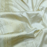 Off White Katan Silk Handwoven Banarasi Saree