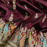 Brown Color Pure Katan Silk Handwoven Banarasi Saree