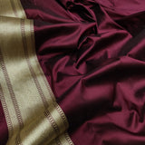 Brown Color Pure Katan Silk Handwoven Banarasi Saree