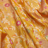 Yellow Color Pure Katan Silk Handwoven Banarasi Saree