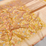 Yellow Color Pure Katan Silk Handwoven Banarasi Saree