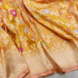 Yellow Color Pure Katan Silk Handwoven Banarasi Saree