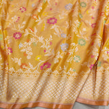 Yellow Color Pure Katan Silk Handwoven Banarasi Saree