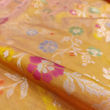 Yellow Color Pure Katan Silk Handwoven Banarasi Saree