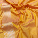 Yellow Color Pure Katan Silk Handwoven Banarasi Saree