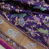 Purple Color Pure Katan Silk Handwoven Banarasi Saree