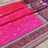 Pink Color Pure Katan Silk Handwoven Banarasi Saree