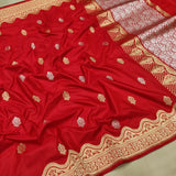 Red Color Pure Katan Silk Handwoven Banarasi Saree