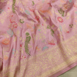 Pastel Color Pure Katan Silk Handwoven Banarasi Saree