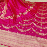 Pink Color Banarasi Katan Silk Lehenga