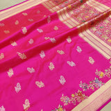 Pink Color Pure Katan Silk Handwoven Banarasi Saree