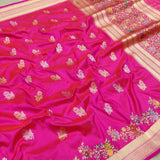 Pink Color Pure Katan Silk Handwoven Banarasi Saree