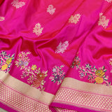 Pink Color Pure Katan Silk Handwoven Banarasi Saree