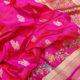 Pink Color Pure Katan Silk Handwoven Banarasi Saree