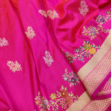 Pink Color Pure Katan Silk Handwoven Banarasi Saree