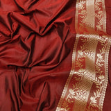 Brown Color Pure Katan Silk Handwoven Banarasi Saree