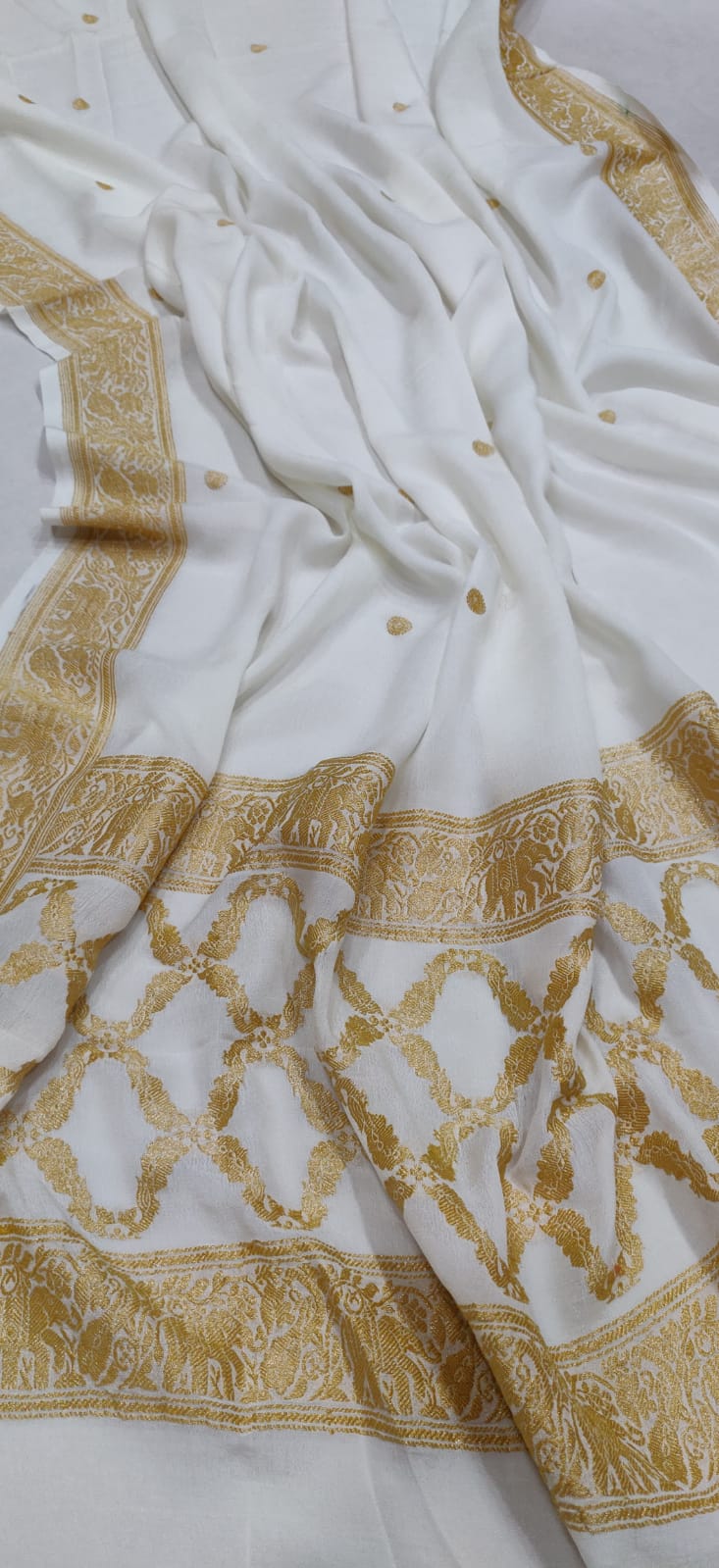 Pure chiffon Georgette handwoven Banarasi Dupatta