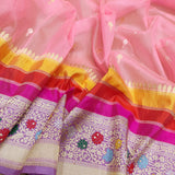 Pink Color Pure Kora Silk Handwoven Banarasi Saree