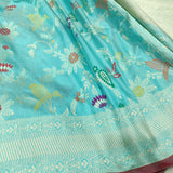 Sky Blue Colour Pure Katan Silk Handwoven Banarasi Saree