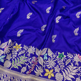 Blue Color Pure Katan Silk Handwoven Banarasi Saree