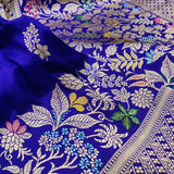 Blue Color Pure Katan Silk Handwoven Banarasi Saree
