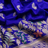 Blue Color Pure Katan Silk Handwoven Banarasi Saree