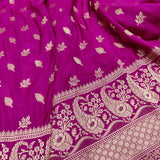 Magenta Colour Pure Katan Silk Handwoven Banarasi Saree