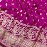 Magenta Colour Pure Katan Silk Handwoven Banarasi Saree