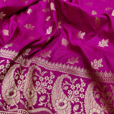 Magenta Colour Pure Katan Silk Handwoven Banarasi Saree