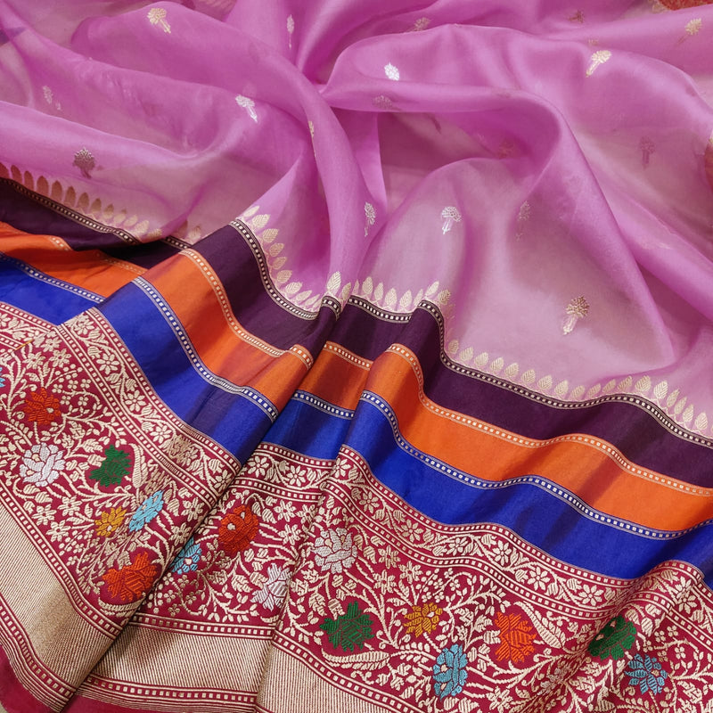 Pure kora Handwoven banarasi saree