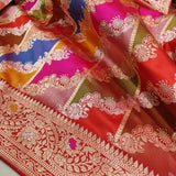 Multicolor Pure Katan Silk Handwoven Banarasi Saree