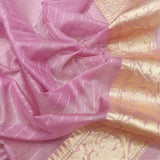 Pink Color Pure Kora Silk Handwoven Banarasi Saree