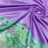 Lavender Color Pure Katan Silk Handwoven Banarasi Saree