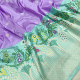 Lavender Color Pure Katan Silk Handwoven Banarasi Saree